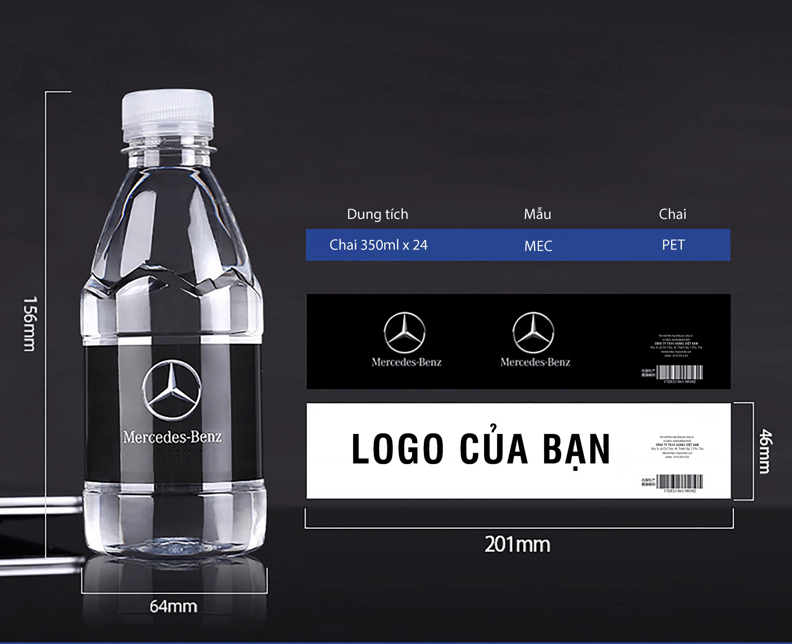 Sản Xuất Chai Nước In Logo