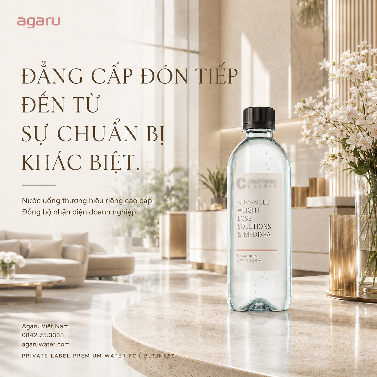 Nước Chai In Thương Hiệu Trong Không Gian Tiếp Khách Doanh Nghiệp - Hình Ảnh 15