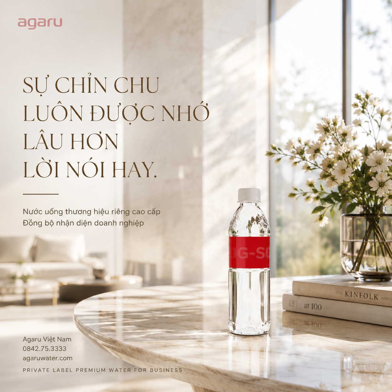 Nước Suối In Logo Trong Không Gian Tiếp Khách Doanh Nghiệp - Hình Ảnh 15